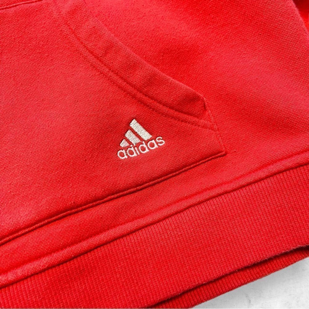 Vtg Y2K adidas 3 Stripes Hoodie Sweatshirt, Soft Logo Salmon Peach, Workout, S - Picture 4 of 6